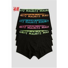 Трусы H&M Basic, размер 8-10 лет, фуксия, черный, синий