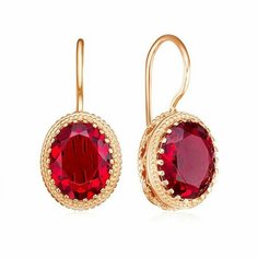 Серьги JEWELIN, красное золото, 585 проба, рубин синтетический