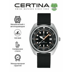 Наручные часы Certina, черный, серебряный
