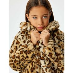 Шуба KOTON, размер 5-6 лет, бежевый