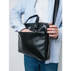 Портфель Franchesco Mariscotti, фактура зернистая, черный