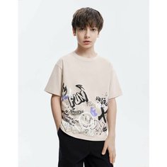 Футболка Gloria Jeans, размер 12-14л/158-164, бежевый