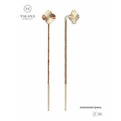 Серьги цепочки, с подвесками TALANT, красное золото, 585 проба, родирование, , золотистый Талант