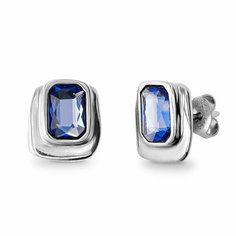 Серьги UNOde50, кристалл, серебряный