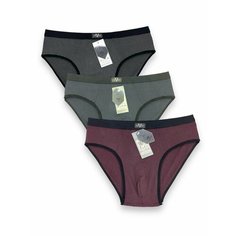 Трусы Vericoh, комплект из 3 шт., размер 4XL, бордовый, черный