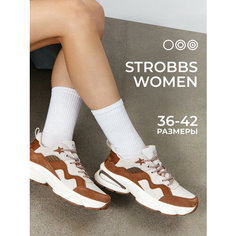 Кроссовки STROBBS, полнота 6 (RU)/ на среднюю стопу, размер 39, бежевый/коричневый