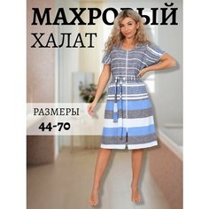 Халат Dvigenie, размер 52, серый, синий