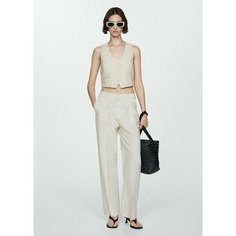 Брюки MANGO CELIA, размер 38 EU, экрю