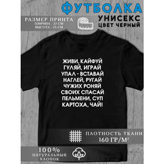 Футболка Мем текст, 1 шт., размер XS, черный Без бренда