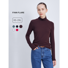 Футболка FINN FLARE лонгслив с длинным рукавом, размер M(170-92-98), темно-коричневый