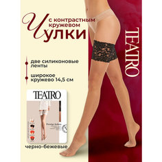 Чулки TEATRO, 20 den, размер 2, черный, бежевый