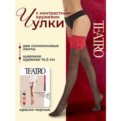 Чулки TEATRO, 20 den, размер 4, черный/красный