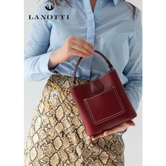 Сумка тоут LANOTTI, фактура зернистая, бордовый