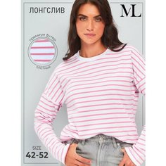 Лонгслив Modellini, размер XL (52-54), , розовый, белый