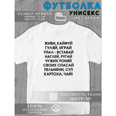 Футболка Мем текст, 1 шт., размер XS, белый Без бренда