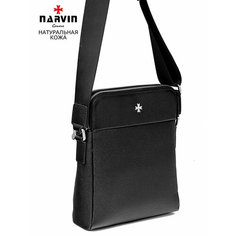 Сумка планшет NARVIN, фактура зернистая, черный
