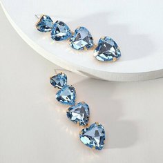 Серьги, искусственный камень, кристалл, размер 20 мм, голубой Fashion