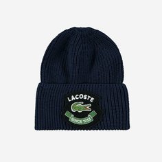 Шапка бини LACOSTE для мужчин и женщин, размер TTU, темно-синий
