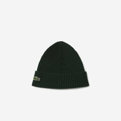 Шапка бини LACOSTE для мужчин и женщин, размер TTU, темно-зеленый