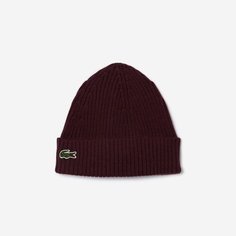 Шапка бини LACOSTE для мужчин и женщин, размер TTU, бордовый