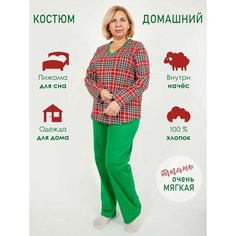 Пижама Чебоксарский Трикотаж, размер 3XL, красный, зеленый