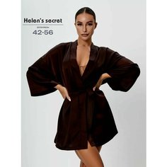 Халат Helens secret Кимоно, размер 54-56, Шоколадный