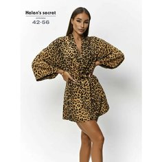 Халат Helens secret Кимоно, размер 50-52, Желтый леопард
