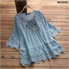Блуза MOOCIE, размер 48, голубой