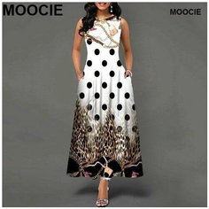 Платье MOOCIE Весна-лето 2024, размер 3XL, коричневый