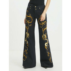 Джинсы клеш Versace Jeans Couture, размер 28, черный