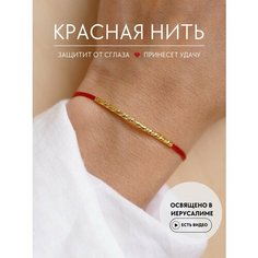 Браслет-нить IWISH, 1 шт., размер 25 см, размер one size, золотистый, красный