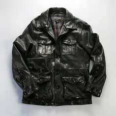 Кожаная куртка PINEAL JET LEATHER, размер 2XL, черный