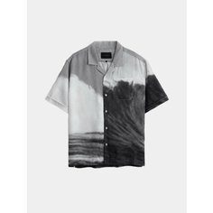 Рубашка Stampd Black Wave Camp Collar Buttondown, размер XL, черный