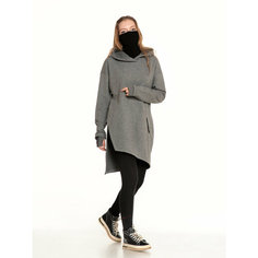 Худи AskWorld Asymmetric, размер 46, , серый меланж