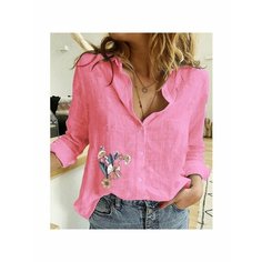 Рубашка MOOCIE, размер INT 2XL, розовый меланж