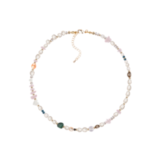 Колье Hola Jewelry, жемчуг пресноводный культивированный, длина 40 см, золотистый