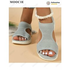 Босоножки MOOCIE, размер Длина стопы 22.5 см, серый