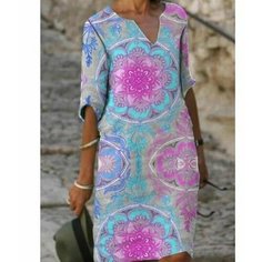 Платье Весна-лето 2024, размер L., фиалковый Нет бренда