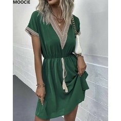 Платье MOOCIE Весна-лето 2024, размер M, зеленый