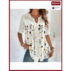 Блуза , размер 52, белый Нет бренда