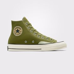 Кеды Converse, размер 9,5 US, зеленый/черный/белый