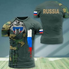 Футболка MOOCIE, размер 4XL(Россия победит!), бирюзовый