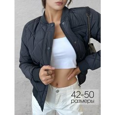 Куртка VёrtCo женская демисезон, размер 42, черный матовый