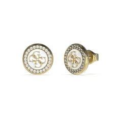 Серьги пусеты GUESS, кристалл, золотистый