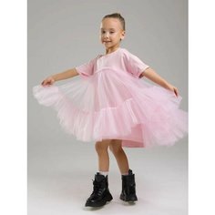Платье NIkki Bambino новый год, размер 92, бежевый, розовый