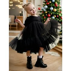 Платье NIkki Bambino новый год, размер 122, черный