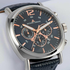 Наручные часы JACQUES LEMANS, серебряный, синий