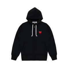Толстовка Comme des Garcons PLAY Red Heart Zip-Up Hoodie, размер XL, , черный