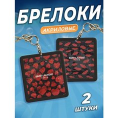 Брелок Orange, гладкая фактура, 2 шт., красный, черный