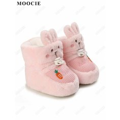 Пинетки MOOCIE, размер (7-12 месяцев) 12 см по стельке, розовый